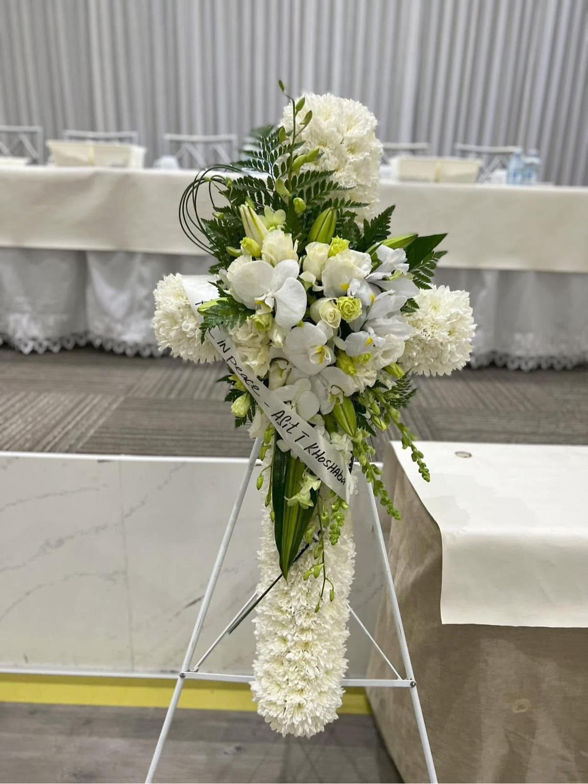 Custom funeral and sympathy floral arrangement by Everyday Flowers Sydney
