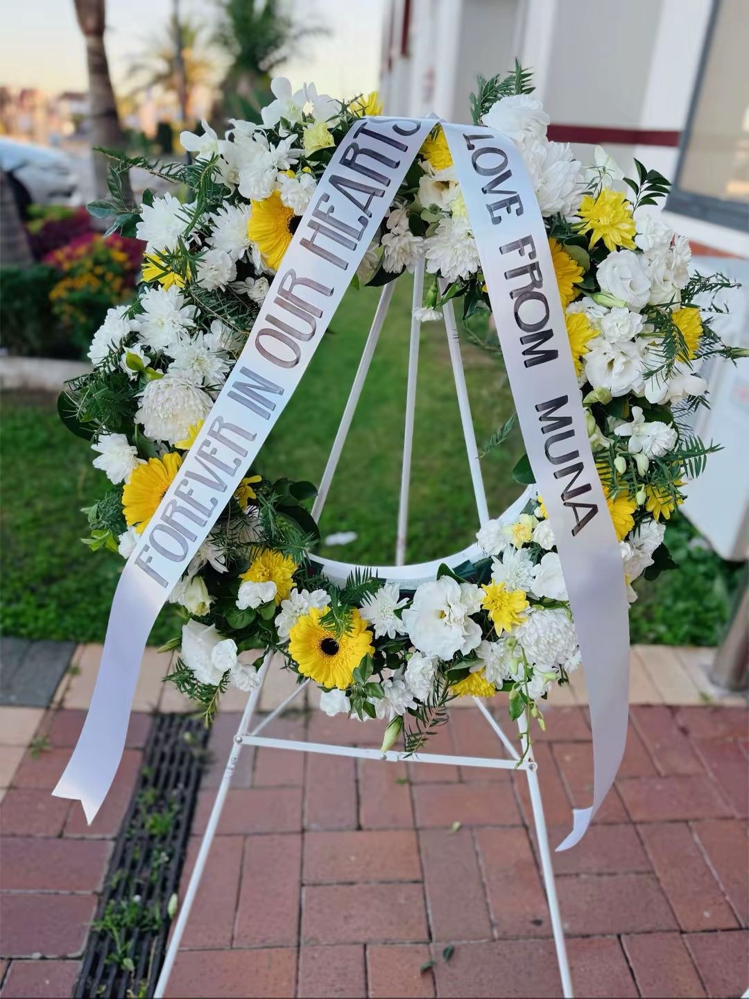 Custom funeral and sympathy floral arrangement by Everyday Flowers Sydney